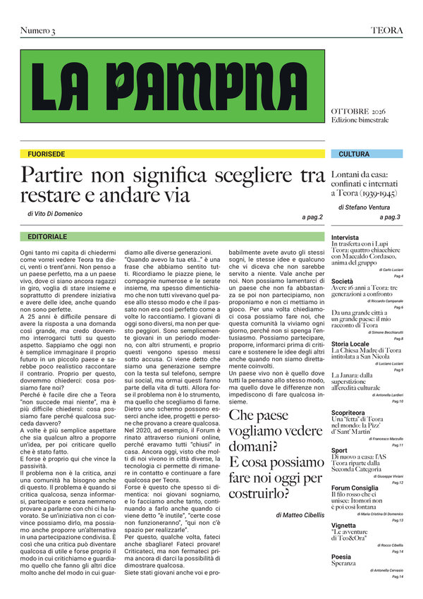 Prima pagina de La Pampna, numero 3